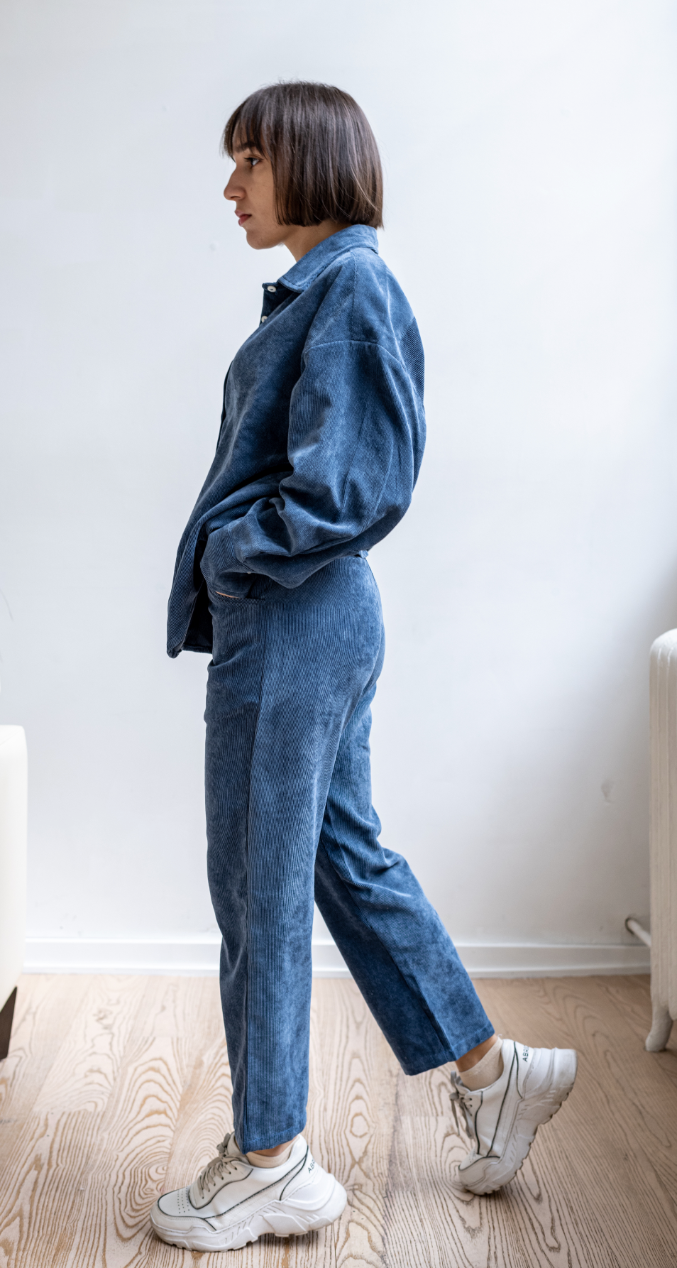 Corduroy Shirt/Pant Set - Blue